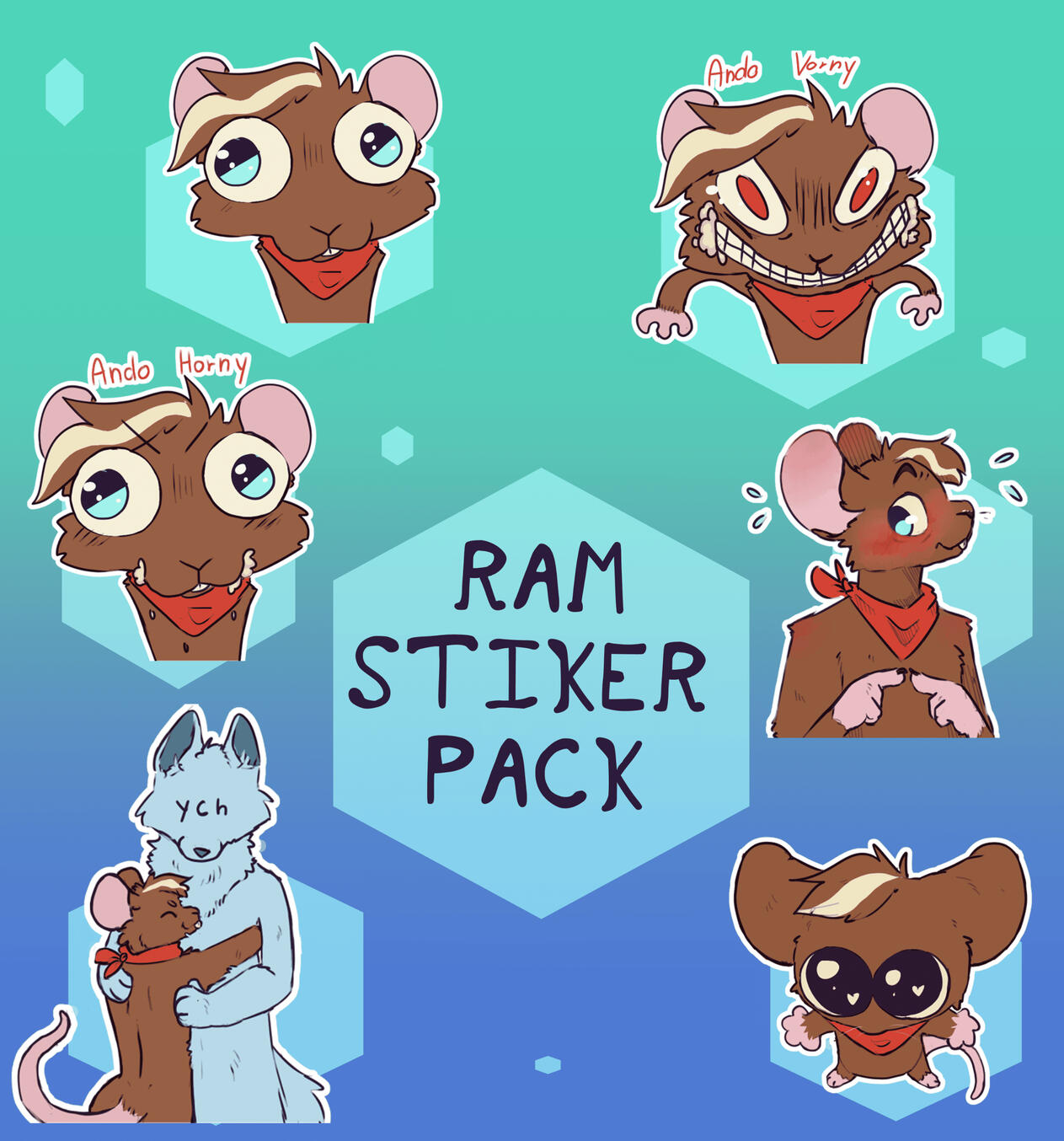 dos packs de stikers de 3