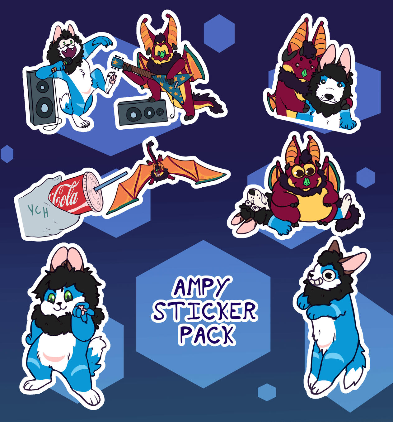 dos packs de stikers de 3
