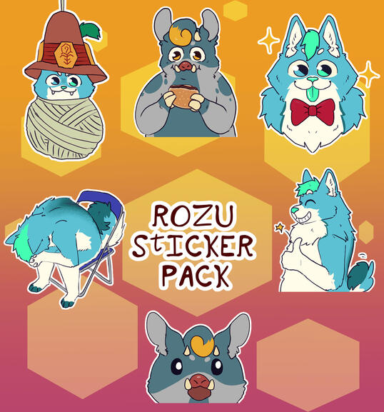 dos packs de stikers de 3